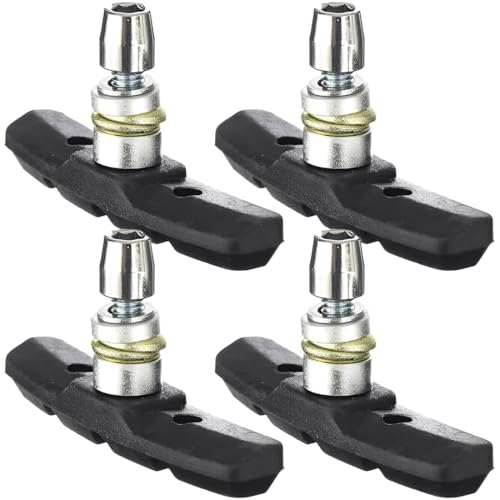 4 PCS Pastillas de Freno Bicicleta, Zapatas Freno Bicicleta, Zapatas de Freno Pastillas 60mm Symmetric Compatible con Shimano Tektro Avid Sram V-Brake Bicicleta, Negro