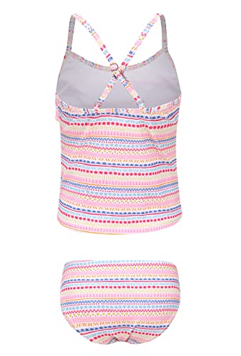 Image of Girls Two Piece Tankini Swimsuit Hawaiian Ruffle Swimwear Bathing Suit Set