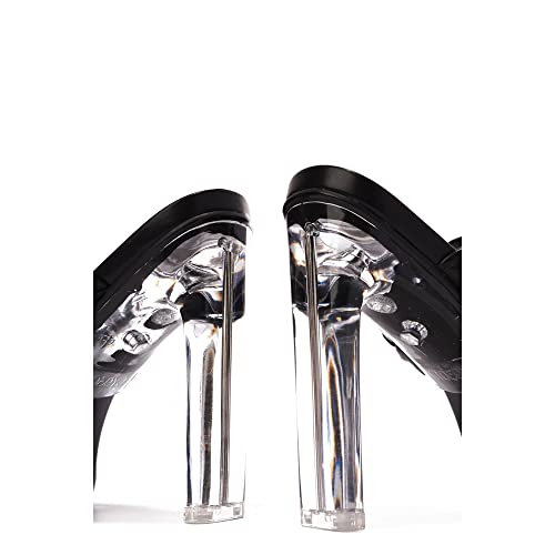 Zimmer Clear Square Toe Block High Heels (Zimmer) - Black 92