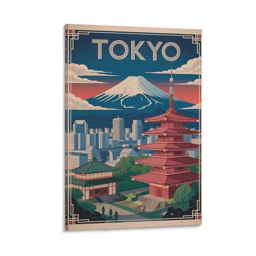 Impression d'art mural Tokyo sur toile 60x90cm pour salon