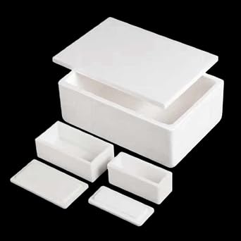 99% Purity Alumina Ceramic Crucible, with Lid, AL2O3 Material Square Crucible, High-Temperature Resistant Box for Laboratory Research and Industrial, 1PCS 1, L*W*H, Capacity, 45 * 22 * 14mm, 5mL