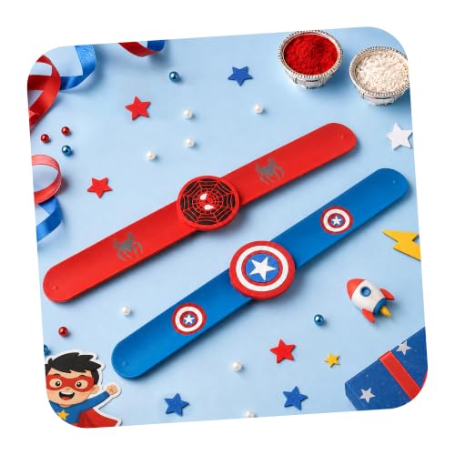 CraftVatika Rakhi for Kids Brother Set of 2 - Wrist Slap Band for Kids - Silicone Rakhi for Boys Girls Deal