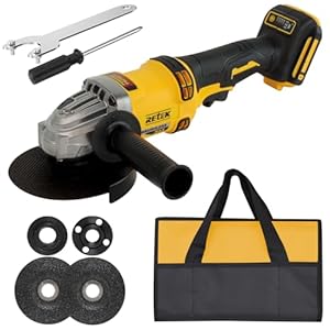 Cordless Angle Grinder Compatible with DeWalt 20V MAX Battery, 8000 RPM Brushless Motor, 3 PCS 4-1/2″ Blades for Cutting, Griding, Polishing (Tool Only)