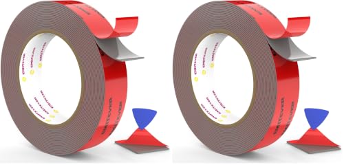 Image of EMITEVER 1IN x 16.4FT Double Sided Tape Heavy Duty, Strong Acrylic Foam (Pack of 2)