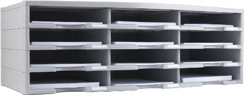 Storex 12-Compartment Literature Organizer/Document Sorter, Grey (61601U01C) - Thumbnail 2