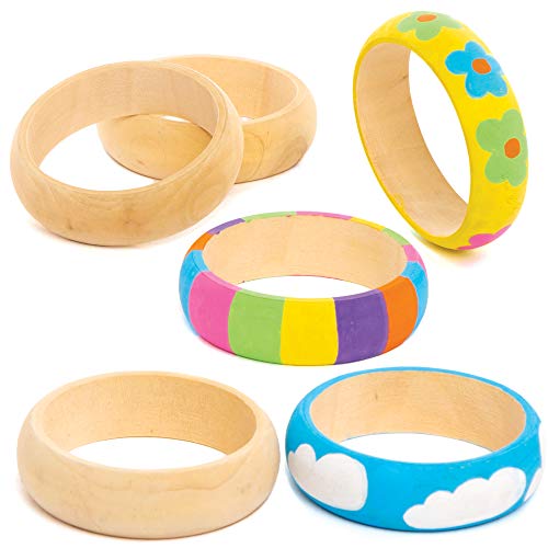 Baker Ross bracelets en bois pour enfants (paquet de 4) - Loisirs créatifs enfants