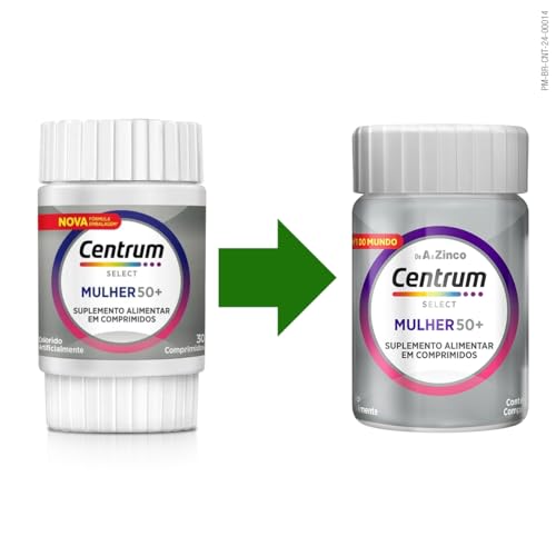 Centrum Mulher Select 50 Mais, Multivitamínico Adulto com Vitamina D e Vitamina B12, Memória, Clarez