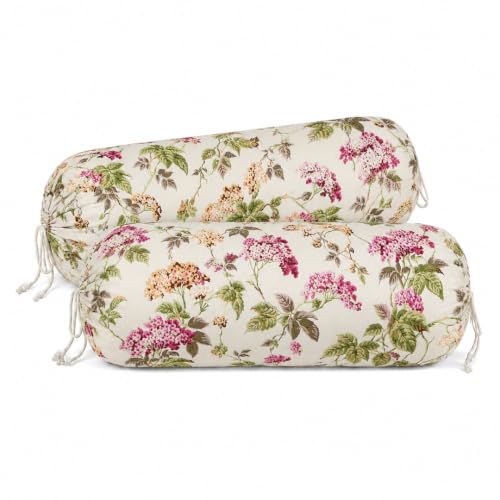 Image of Clasiko Cotton Bolster Covers Set of 2, Spring Sonata, Standard Size