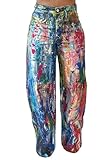 Material:The Graffiti jeans are made of cotton-blend denim fabric, which is skin-friendly, breathable, soft, and comfortable, suitable for all kinds of casual occasions. Features:summer pants for women,baggy jeans,graffiti jeans,high waisted jeans,wi...