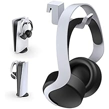 NexiGo PS5 Headphone Holder, [Minimalist Design] Mini Headphone Hanger with Supporting Bar, for Sony PlayStation 5 Gaming Headset, White