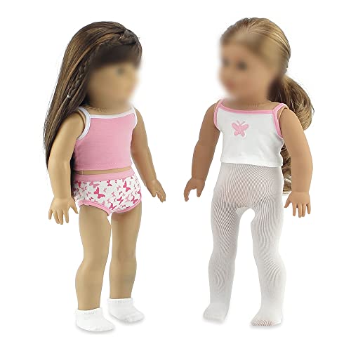 Emily Rose 18 Inch Doll Clothes & Accessories 6-Pc Basic 18" Doll Underwear Clothing Accessory, With White Socks And Tights | Fits Most 18" Dolls | Gift Boxed! #TOP2