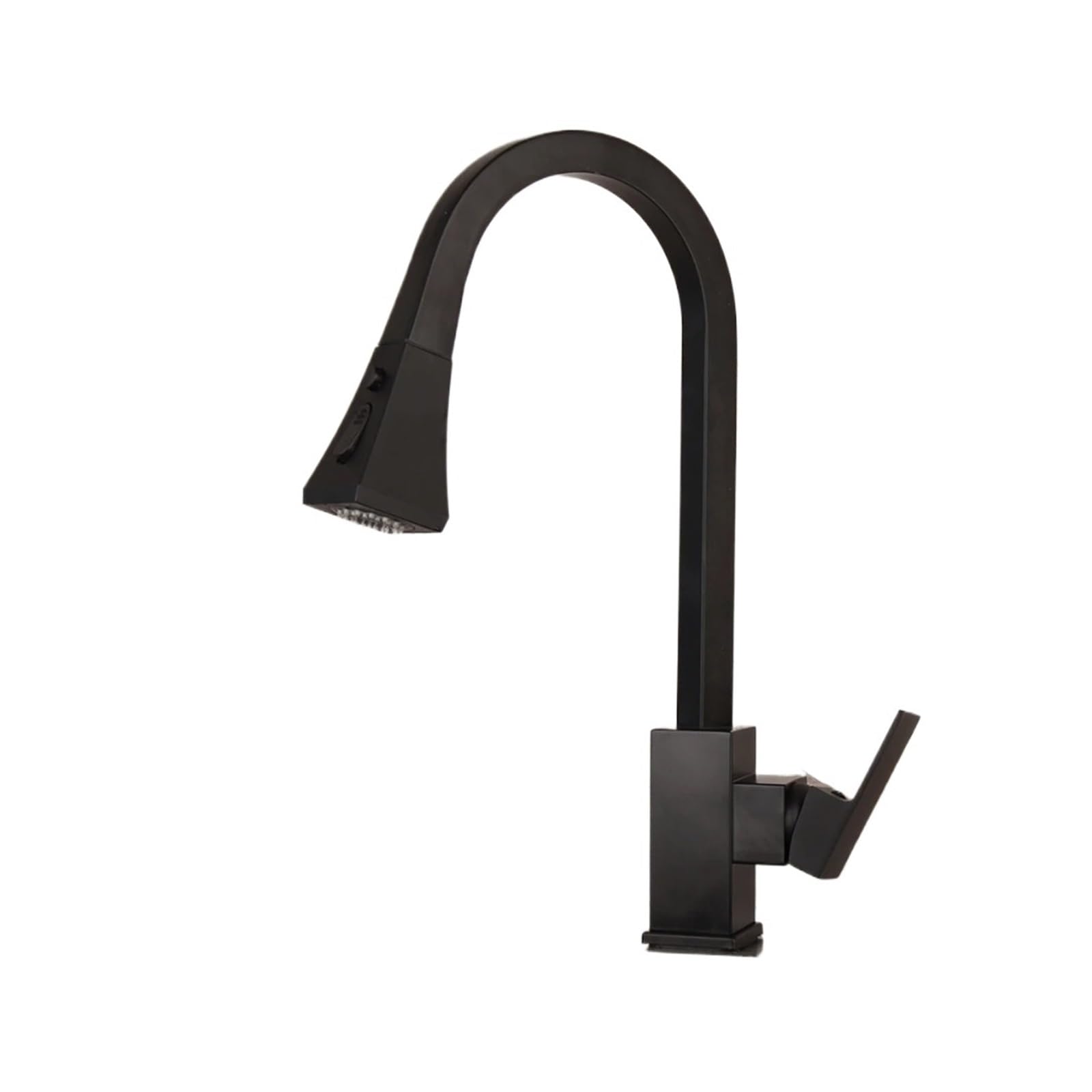 Robinet d'évier noir mat récipient carré pour une cuisine familiale et moderne