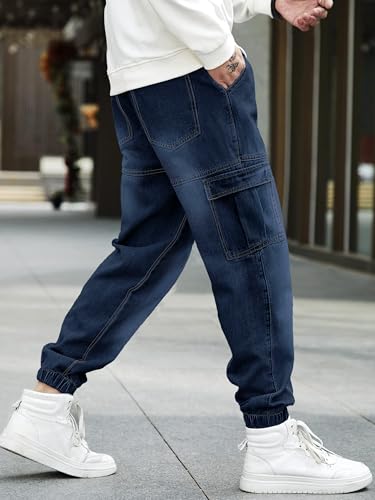 Image of Noble Monk Loose Fit Men's Flip Pocket Jean || Mens Stylish Loose Fit Denim Cargo || Multi-Pocket Styling Pant|| Men Jeans || Jeans for Men