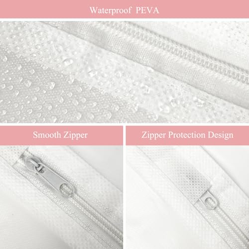 5 Pack Garment Bags for Hanging Clothes, 40" Suit Bags for Closet Storage, Plastic Clothes Covers with Zipper for Dresses3
