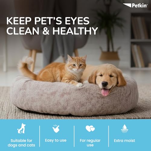 Image of Petkin Jumbo Eyewipes for Dogs and Cats, Wipes Away Daily Dirt and Tear Stains, Gently Cleans Eye, Remove Dirt, Super Convenient, Ideal for Home or Travel 80 Petwipes