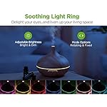 InnoGear Aromatherapy Diffuser & 10 Essential Oils Set, 400ml Diffuser Ultrasonic Diffuser Cool Mist Humidifier with 4 Timers 7 Colors Light Waterless Auto Off for Large Room Office, Yellow Wood Grain - Image 3