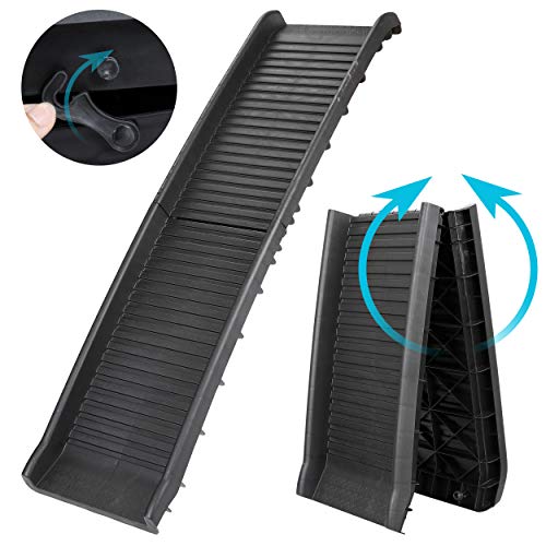 Bbbuy 62 Inches Foldable Pet Ramp Dog And Cat Safety Bi-Fold Ramp Ladder Portable Travel For Cars, Trucks, Suvs, Doorstep, Porch Or Bed #TOP1