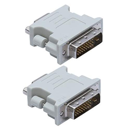 OUOU DVI-I 24+1 Macho a VGA HD 15 Pin Hembra Adaptador -2 Pack