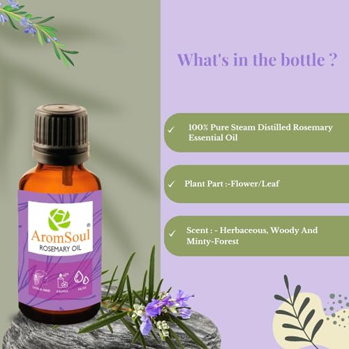 Image of Premium Rosemary Essential Oil 30 ml 100% Natural & Pure | Therapeutic & Aromatherapy Grade |