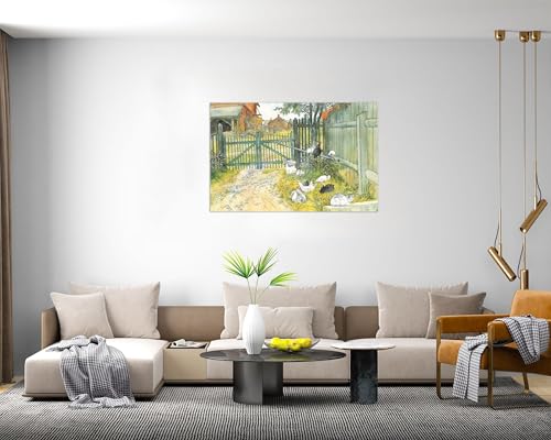 Tableau Carl Larsson Grille impression sur toile décoration murale 20x30