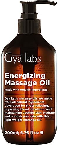 Gya Labs Energizing Massage Oil For Massage Therapy - Aromatherapy Body Massage Oils For Couples - Crafted With Lemon, Grapefruit, Rosemary, Peppermint, Pine Needle, Jojoba & Argan Oils (6.76 Fl Oz) #TOP4