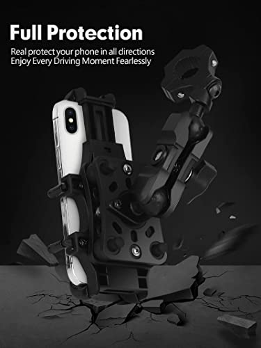 Zidiyoruo Motorcycle Atv Phone Holder, Aluminum Heavy Duty Phone Mount For Motorcycle Universal 7/8"-9/8" Handlebars, Fit For All Iphone 14 13 12 Pro Max Android Samsung Smart Devices #TOP4