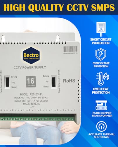 Image of Power Supply AC Adaptor SMPS for LED Strip CCTV Power Adaptor (16 CH)