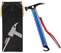 LATERN Campinghammer Mit Haken, 30cm Zelthammer Aus Aluminium Outdoor-campinghammer Multifunktionaler Zeltheringhammer Mit Aufbewahrungstasche Mit Kordelzug (Blau)