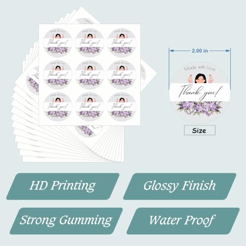 Image of Trifirt Self Adhesive Thank You Stickers for Packaging | Waterproof Vinyl Labels for Small Business, Gift Wrapping, Envelopes, Boxes & Mailers | Strong Adhesive, Easy Peel & Stick (Pattern 3)