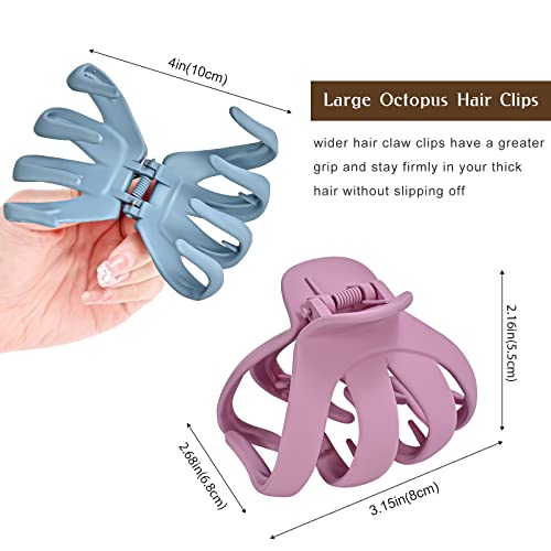 Lolalet Octopus Haarklammer, 5er Set Haarspangen für dickes lockiges langes Haar, Hair Claw Clips mit breitem Griff, Haarclips für Frauen und Mädchen -Style A
