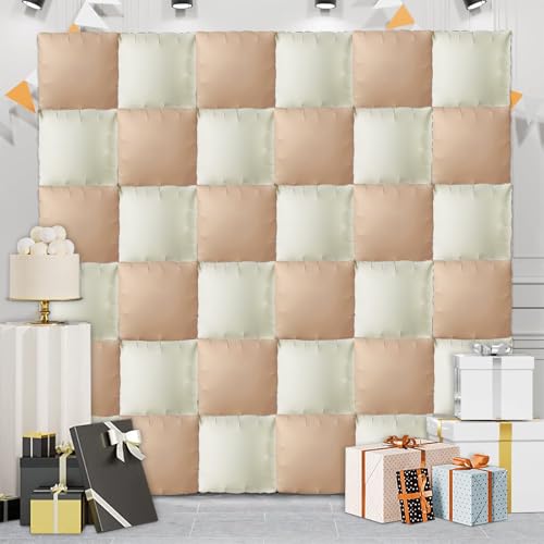 36 Pcs Double Sided Square Foil Balloon Wall Backdrop Metallic Balloons Backdrop Tunnel Arch Kit Mylar Square Balloons (milky white)