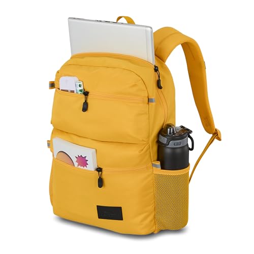 Image of High Sierra Everclass Backpack - Travel or Work Laptop Bookbag with 360 Reflectivity, Dual Water Bottle Pockets & Fits Laptops Up To 15.6 inch, One Size, GOLDEN HOUR