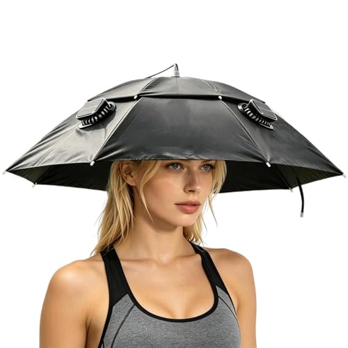Chapeau éventail à énergie solaire imperméable et coupe-vent pour homme et femme