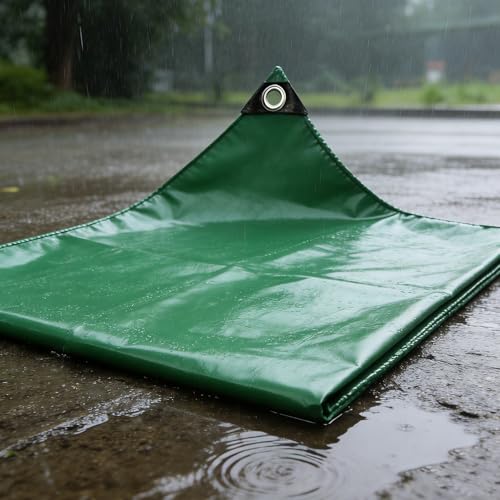 Lona Impermeable de PVC con Ojales Duradera para Proteger Mobiliario y Leña 2