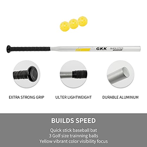 Gkk Baseball Softball Bat Series Baseball Hitting Swing Trainer Aluminium Fungo Bat Batting Practice Bat For Youth Adult Kids Baseball Training Equipment #TOP1