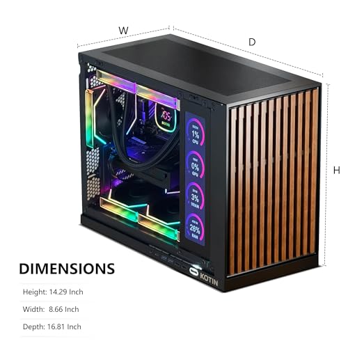 Image of KOTIN Prebuilt Gaming PC Ryzen 7 9700X 16GB DDR5 RTX 5060 Ti 8GB 1TB SSD | 360MM Liquid Cooled Gaming Desktop, 11.3in Smart Display, 650W 80+ Gold PSU, WiFi 7, Windows 11 ARGB Tower Computer