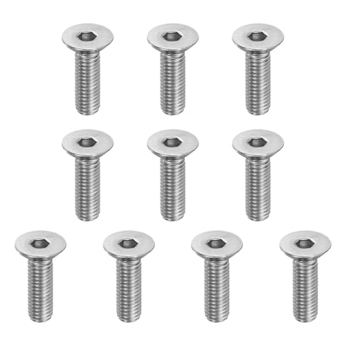 Vis à tête plate M8 x 25 mm en acier inoxydable 304 pour fixations mécaniques durables