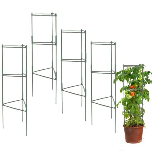 MoYouno Tomato Support, Climbing Vegetable Trellis Tomato Cages Planter Supports,Adjustable Garden Tomato Cage Frame,Assembled Freely Trellis for Climbing Vegetables Plants Flowers (120cm-4pcs)
