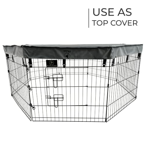 Image of PJYuCien Puppy Playpen with Bottom Pad and Door, 8 Panels 30 inch H, Gray | 24 inchW, Dual-function Pad, For Small Pets, Foldable Octagonal Pen, Versatile, Indoor & Outdoor, Backyard, Protects Floors