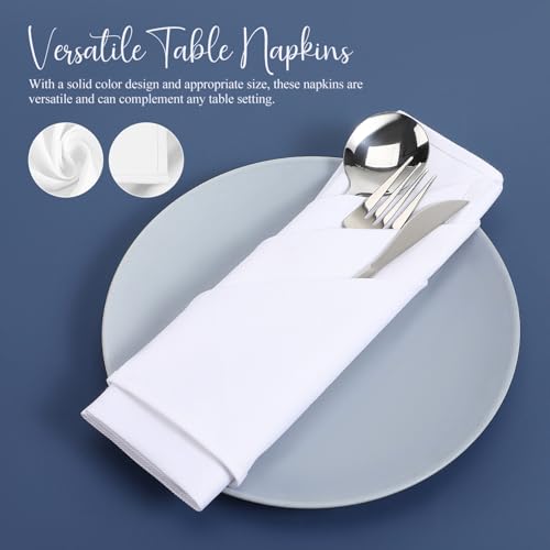 Set de 5 Servilletas de Tela Blancas para Mesa miniatura 4