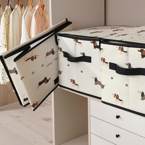 Image of Stackable Clothes Storage Bins with Lids 3 Pack | Closet Organizers Fabric Box for Home and Office,Blanket Clothes Organizers,Under Bed Storage Containers