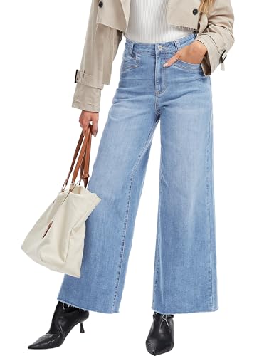 YUCOLEN Women's Wide Leg Jeans Baggy High Waist Stretchy Jeans Loose Straight Leg Vintage Y2K Denim Pants
