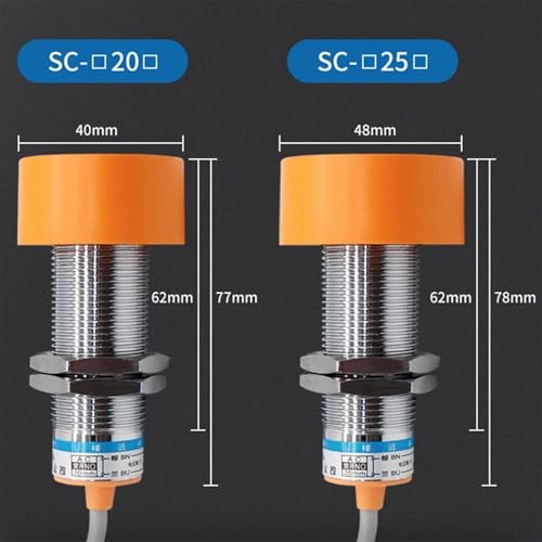 Capteur de proximité inductif NPN SC-3020A NO 24V DC détection 20mm M40 - 3