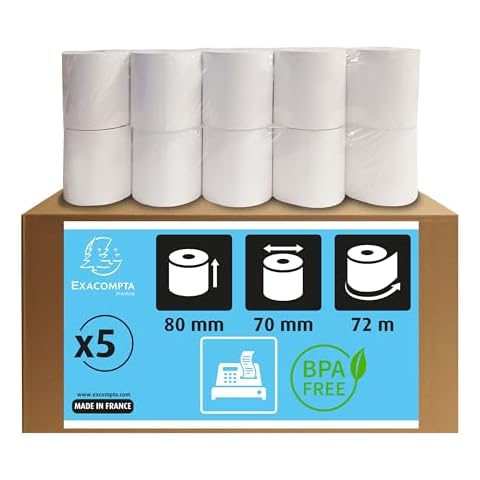 Exacompta Cash Register Receipt Rolls - Pack of 5 Cover