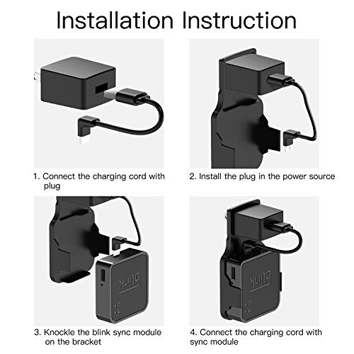 DG-Direct Outlet Wall Mount for Blink Sync Module, Hanger Bracket Holder for Blink XT Outdoor and Indoor Security Camera Black or White WiFi Hub, No Messy Wires or Screws (Black)