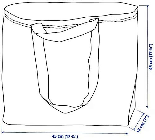 Ikea 603.017.07 Frakta Medium Shopping Bags (Set Of 6), Blue, 55 Lb Max. Load, 10 Gallon Volume, Easy To Keep Clean, Takes Up Little Space To Store As It Folds Flat #TOP7