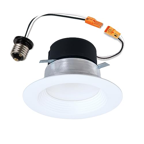 HALO 4 inch LED Recessed Light Trim with 5 Selectable Color Temperatures Dimmable Can Light for Ceiling Retrofit LT4069FS1EWHR
