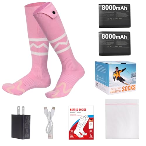 Heated Socks for Men Women with App Control, 8000mAh Battery Rechargeable, Electric Heating Warm Socks,360° Heating Warmth, Heated Toe Design, Foot Warmer for Skiing,Hiking, Hunting2