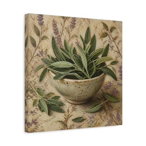 Toile canvas feuilles vertes 40x40cm haut de gamme pour intérieur