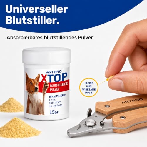 ARTERO X-Top Blutstiller für Hunde und Katzen 15 g, veganes Pulver